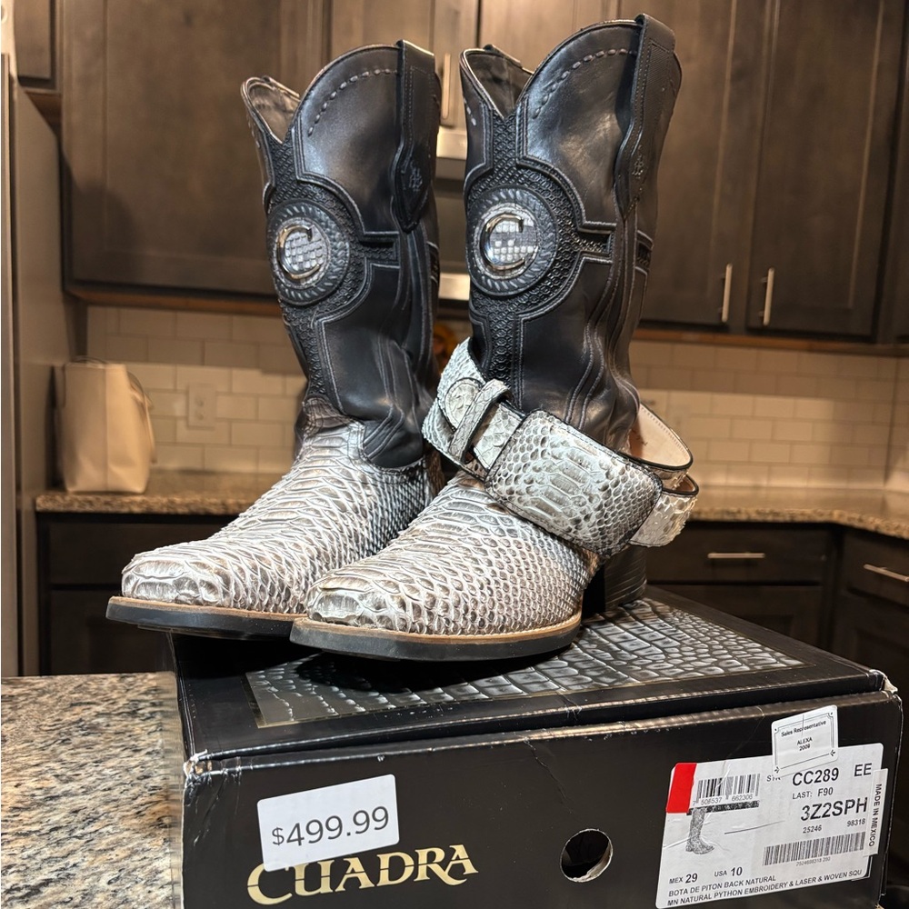 Cuadra Men’s Python Boots Square toe Size 10 EE b… - image 1
